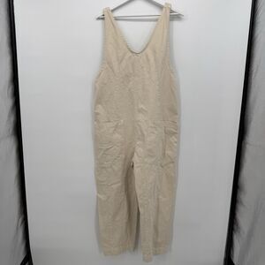 We The Free High Roller One Piece Jumpsuit Overalls Beige Boho Oversized Small